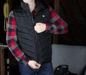 guy showing off Hilipert Heated Vest